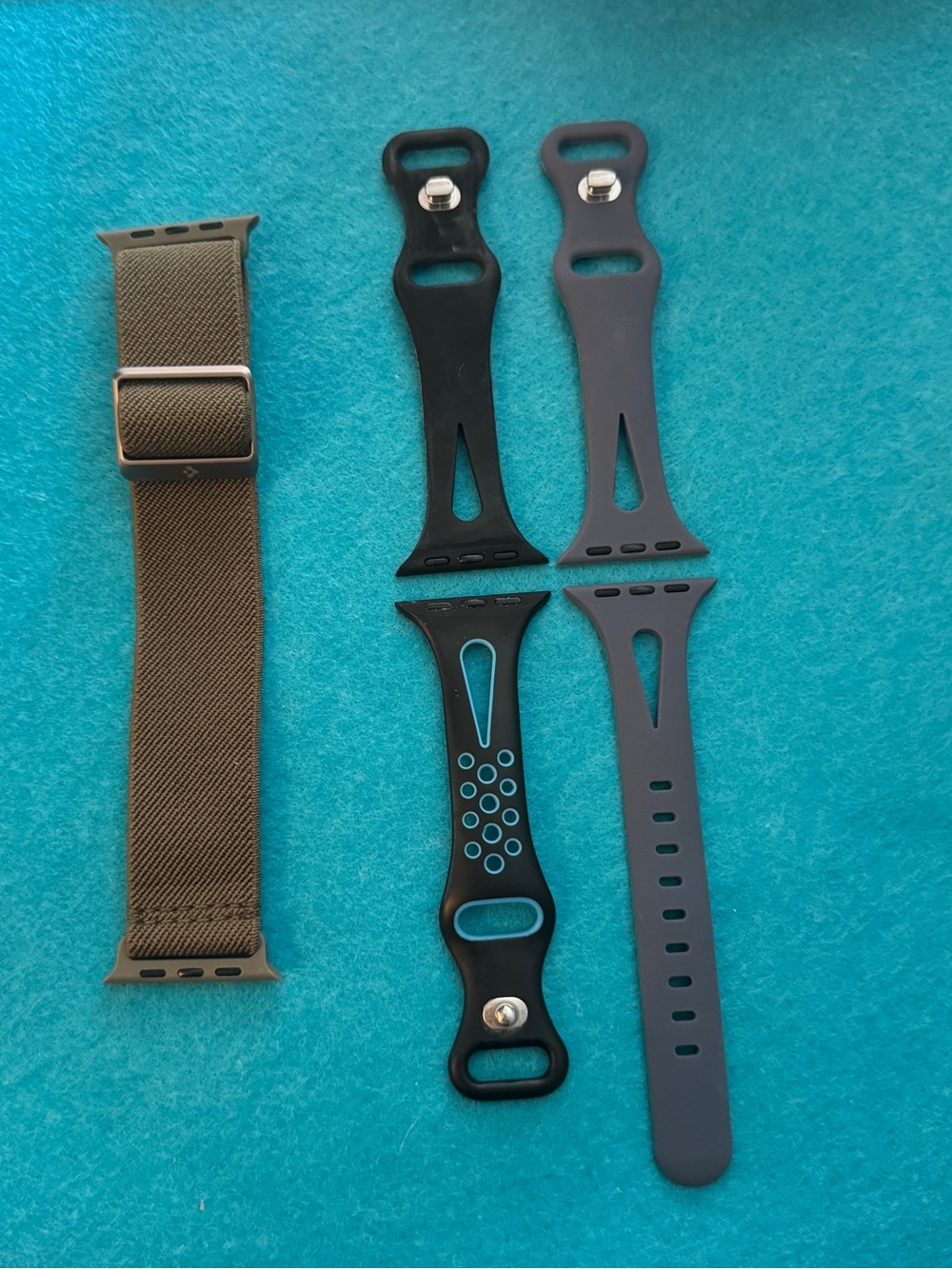Men's Replacement Watch Bands - Blue, Black & Olive Green 0185
